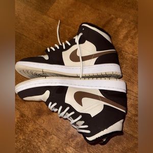 Brown and white air Jordan’s